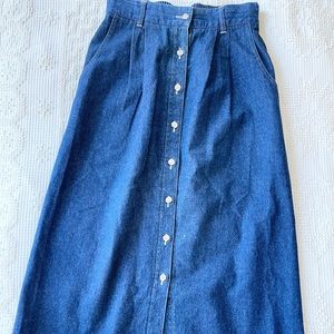 Vintage Lands End Maxi Denim Skirt